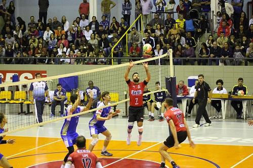 Na partida contra o São José Vôlei o levantador foi um dos protagonistas no placar de 3 sets a 0 / Foto: Amanda Demétrio/Fiesp