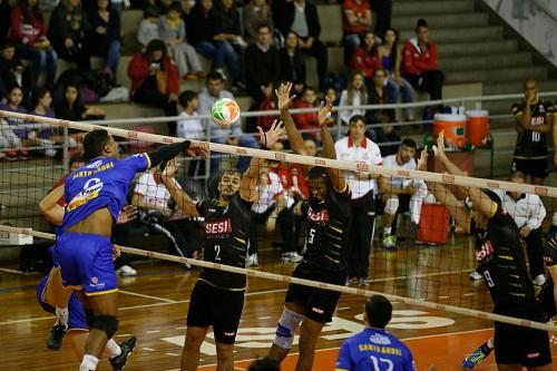 A equipe da capital ficou com o placar de 3 sets a 0 contra o Vôlei Santo André / Foto: Everton Amaro/Fiesp